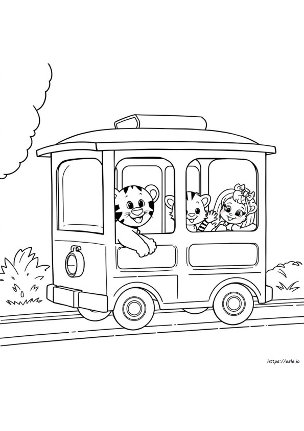 Daniel Tiger Trolley Ausmalbild