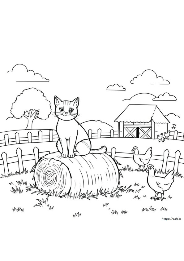 Farm Cat Coloring Pages