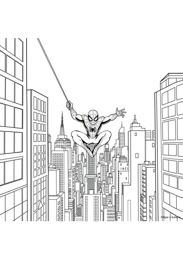 Spiderman Colouring Template