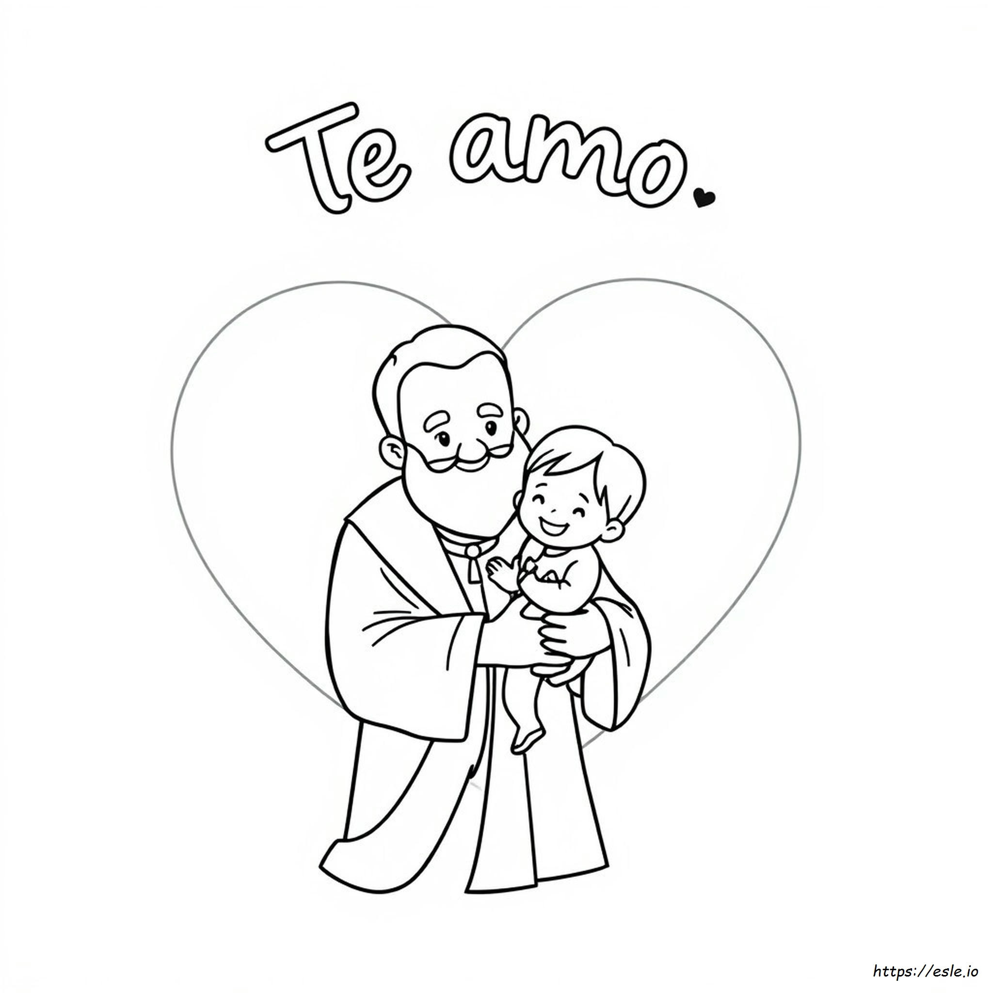 Te Amo Papa Coloring Page