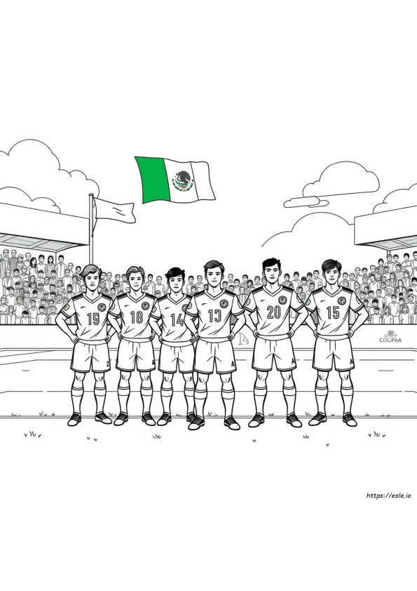 Mexico Sepak Bola Tim Mewarnai Gambar
