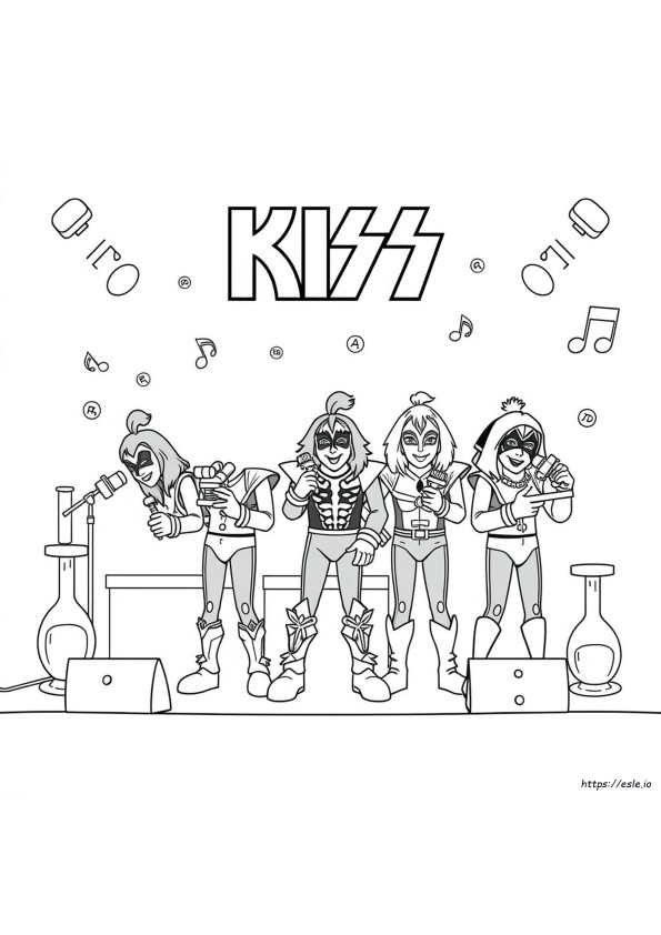Kiss Banda Desenhos Para Colorir Grátis Para Imprimir