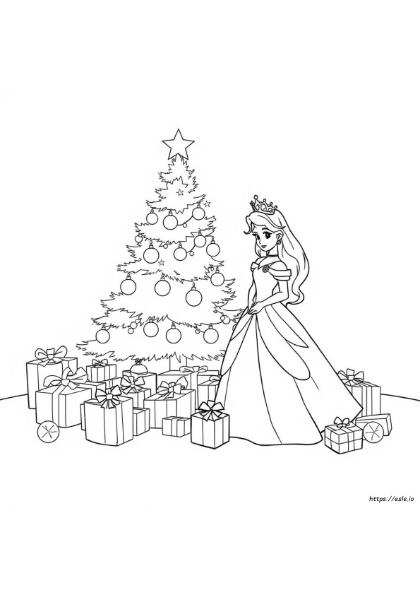 Princess Christmas Coloring Pages