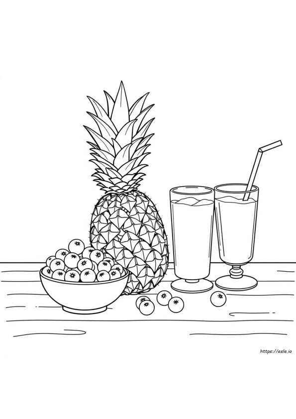 Página Para Colorear De Piña Para Adultos