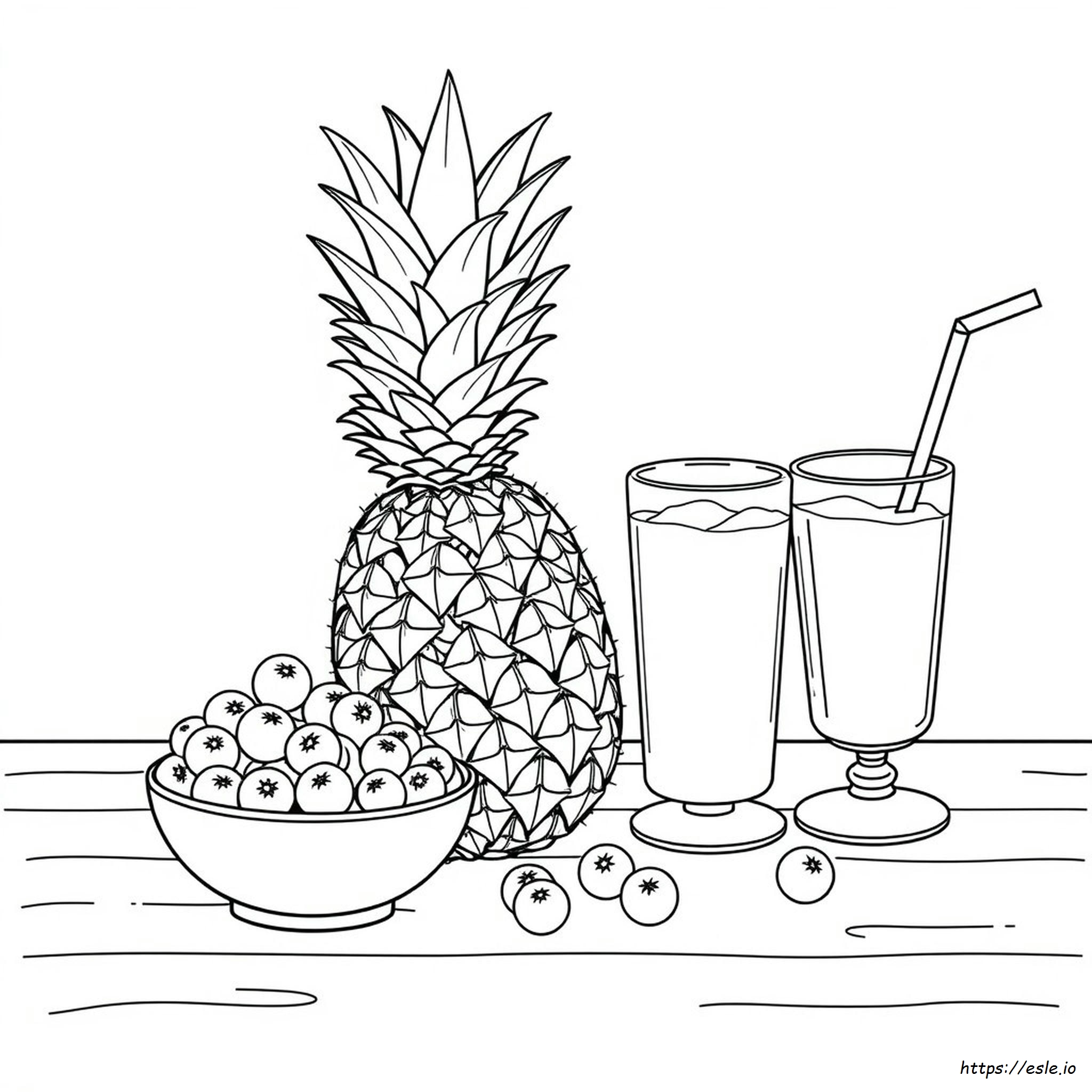 Pineapple Coloring Page For Adults