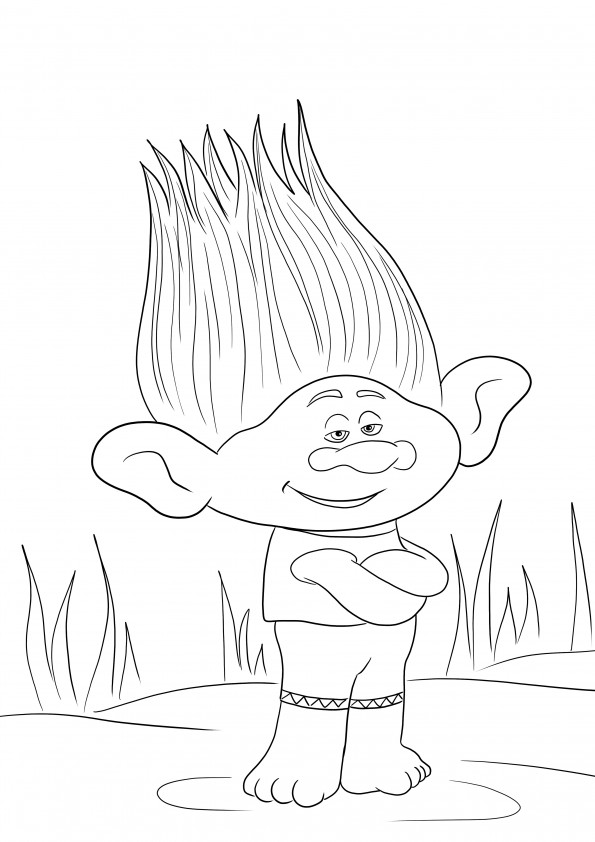 Branch from Trolls - a coloring and downloadable page free for kids to color