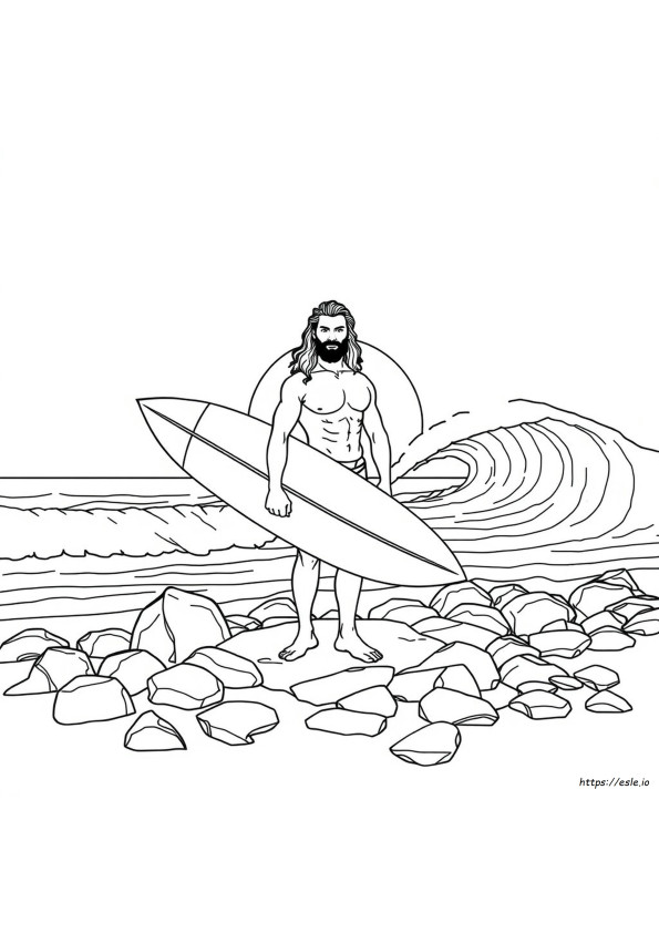 Halaman Buku Mewarnai Jason Momoa