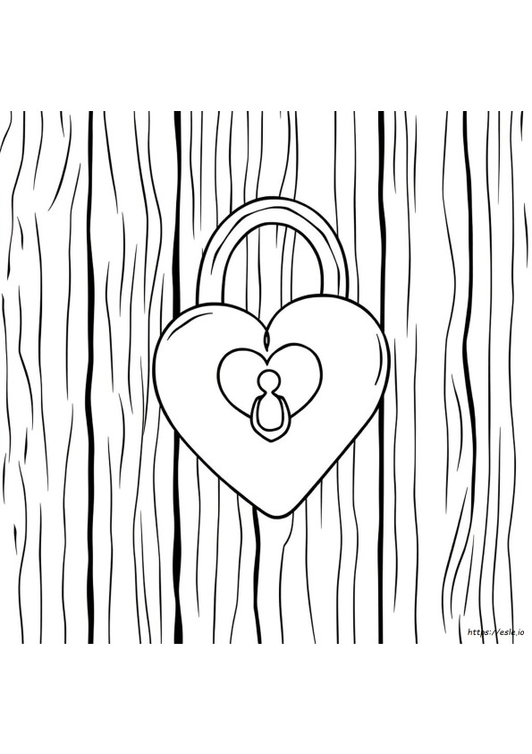 Printable Heart Lock Coloring Pages