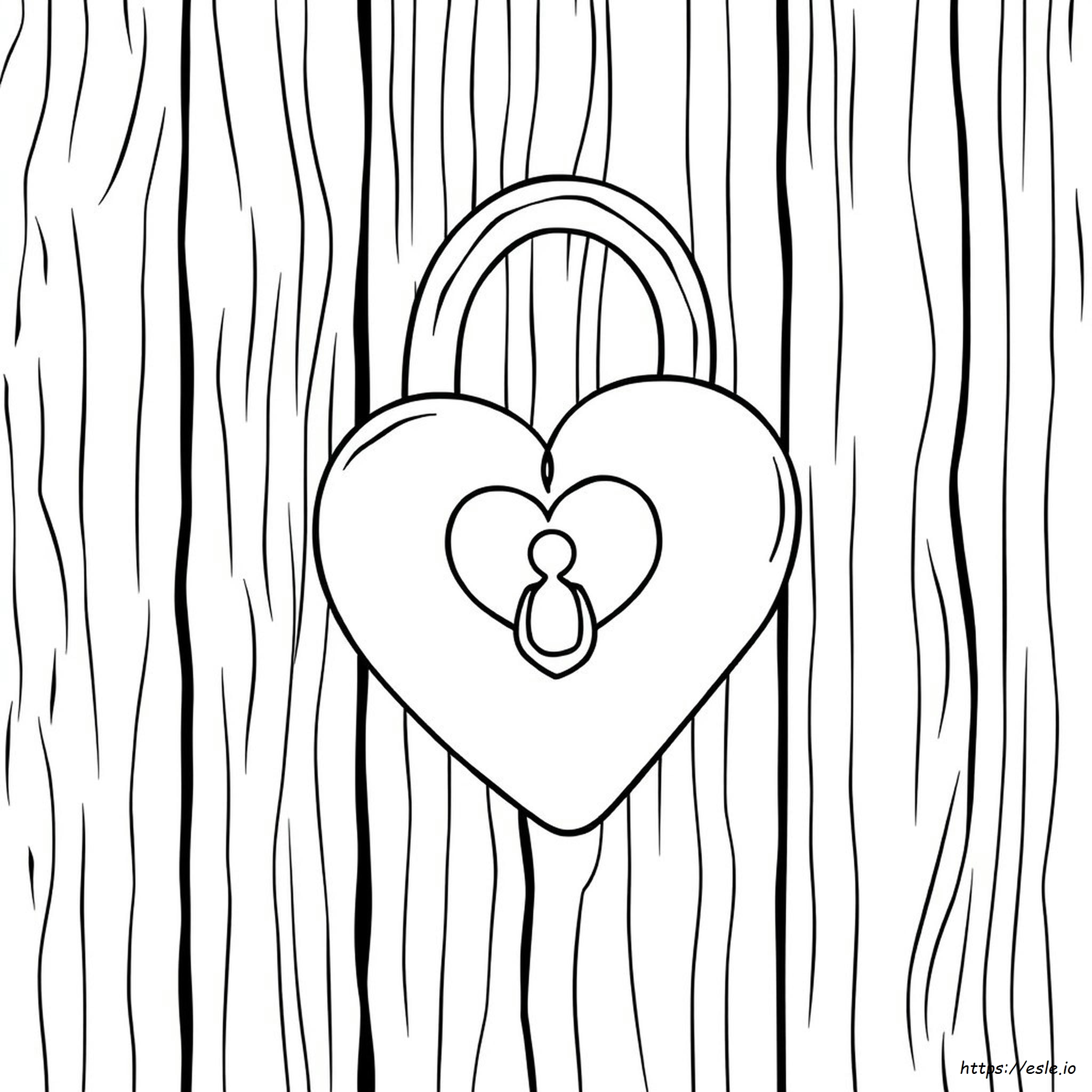 Lucchetto A Cuore Stampabile Da Colorare