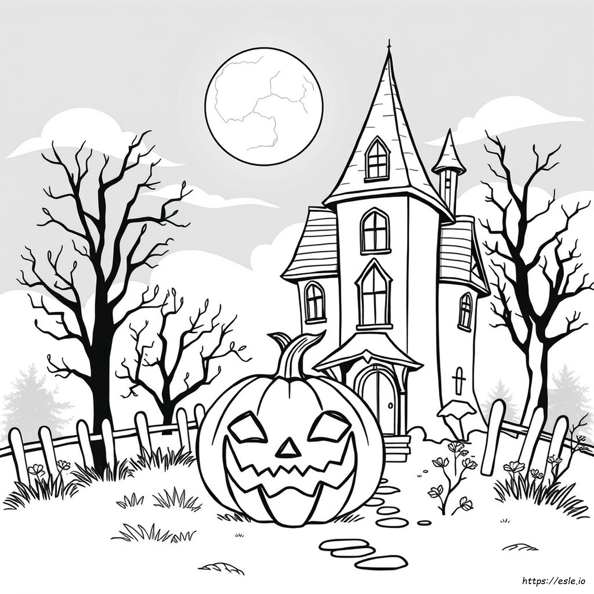 Castello Di Halloween Da Colorare