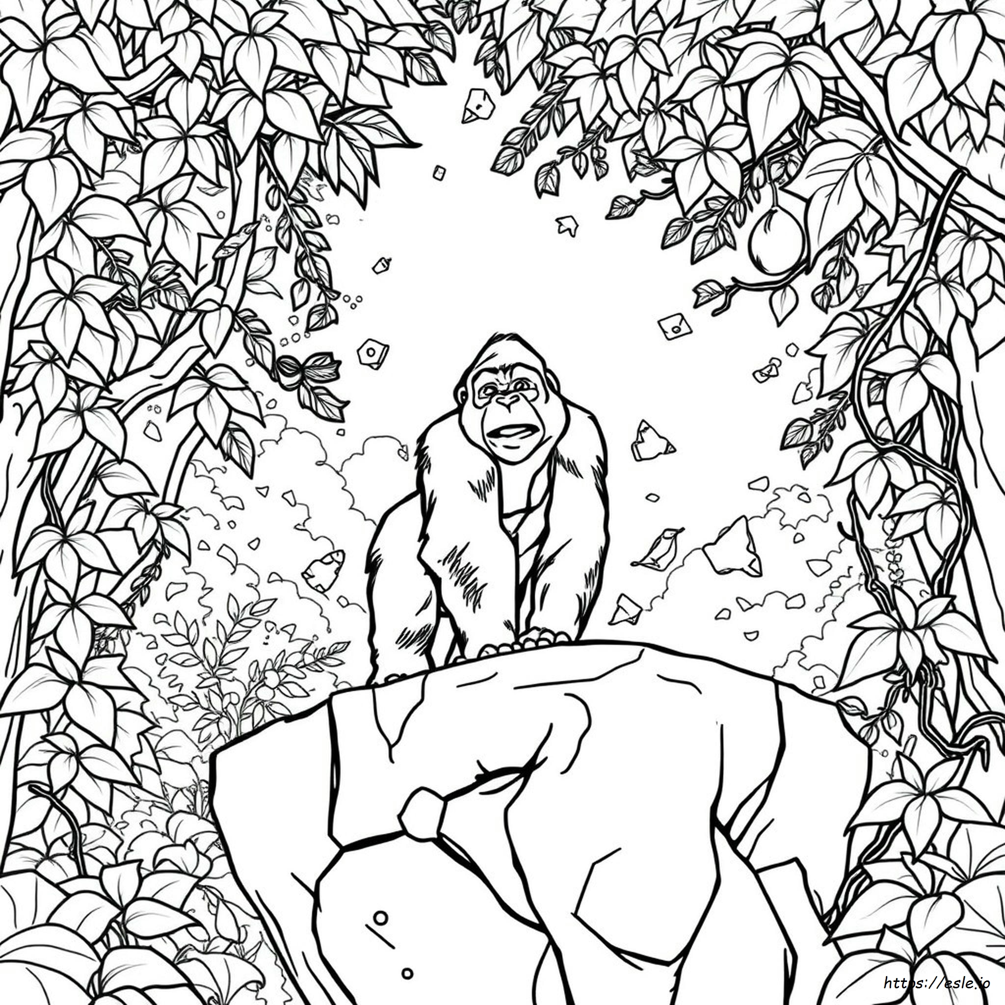 Realistic Gorilla Coloring Pages
