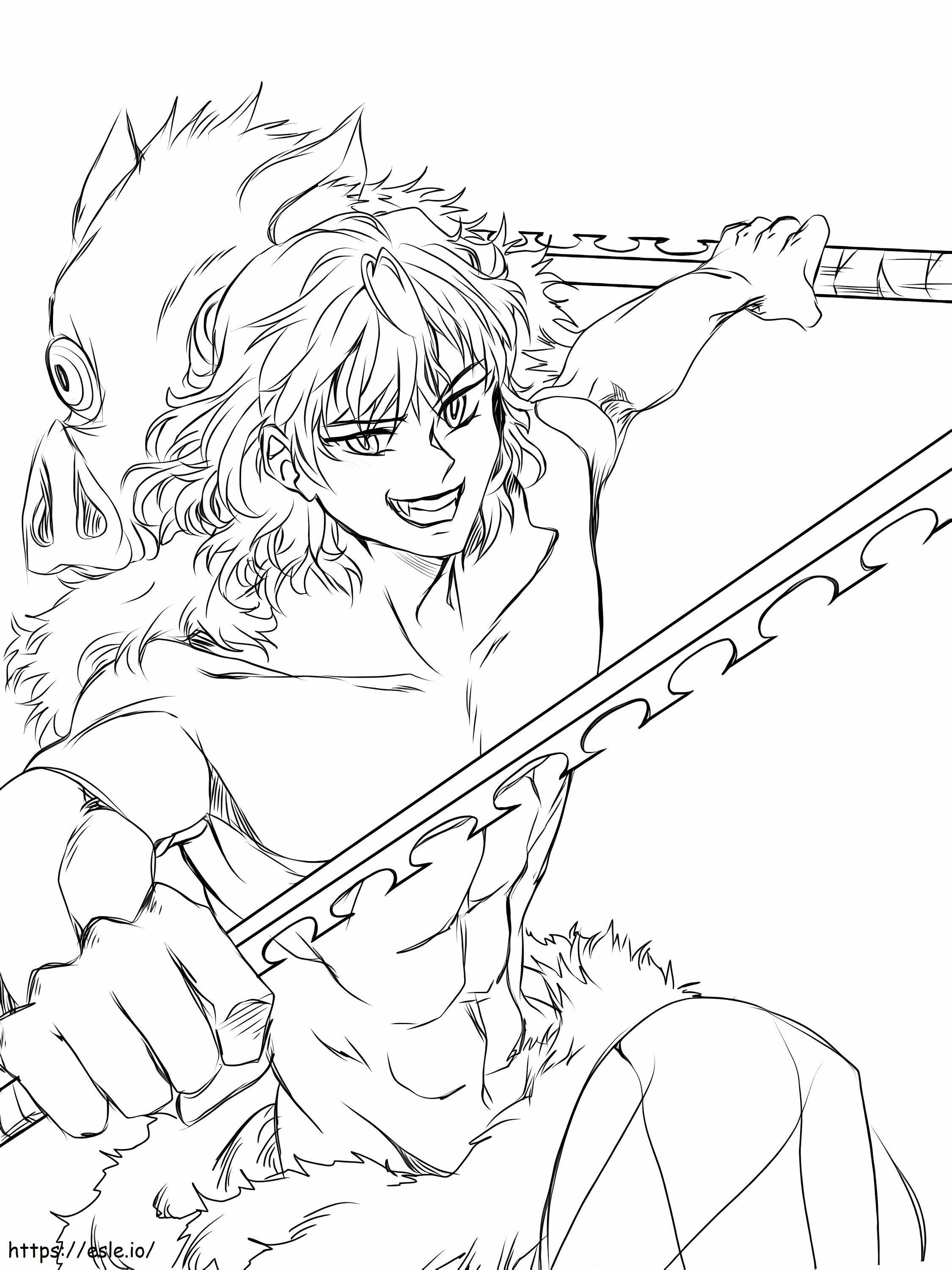 Inosuke Is Cool coloring page
