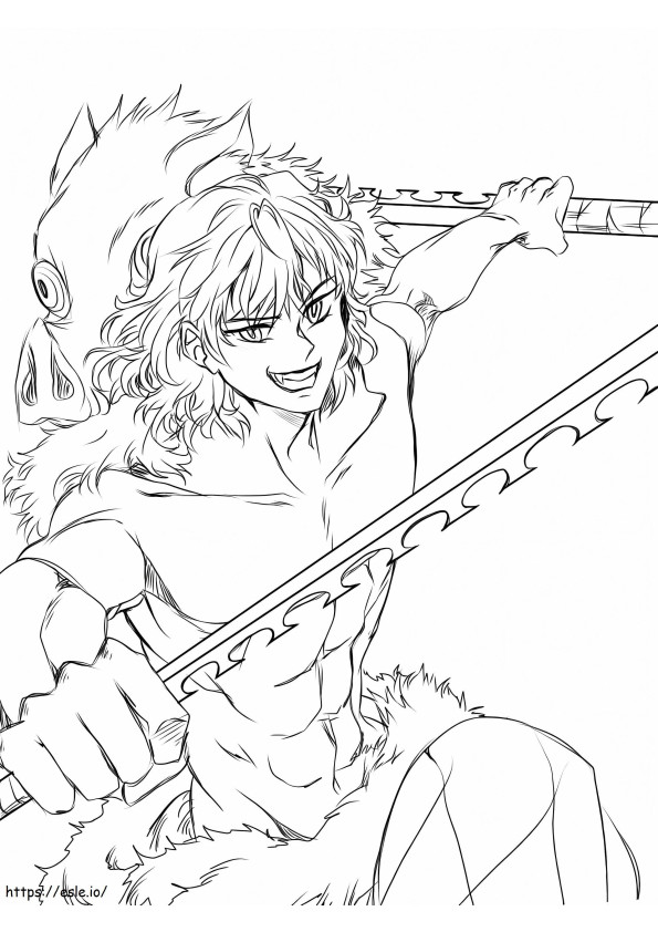Inosuke Is Cool coloring page
