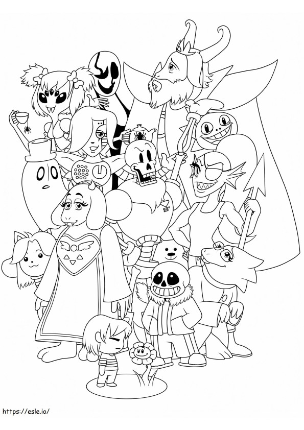 Characters From Undertale coloring page