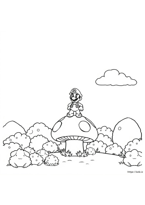 Mario Bros Jamur Halaman Mewarnai