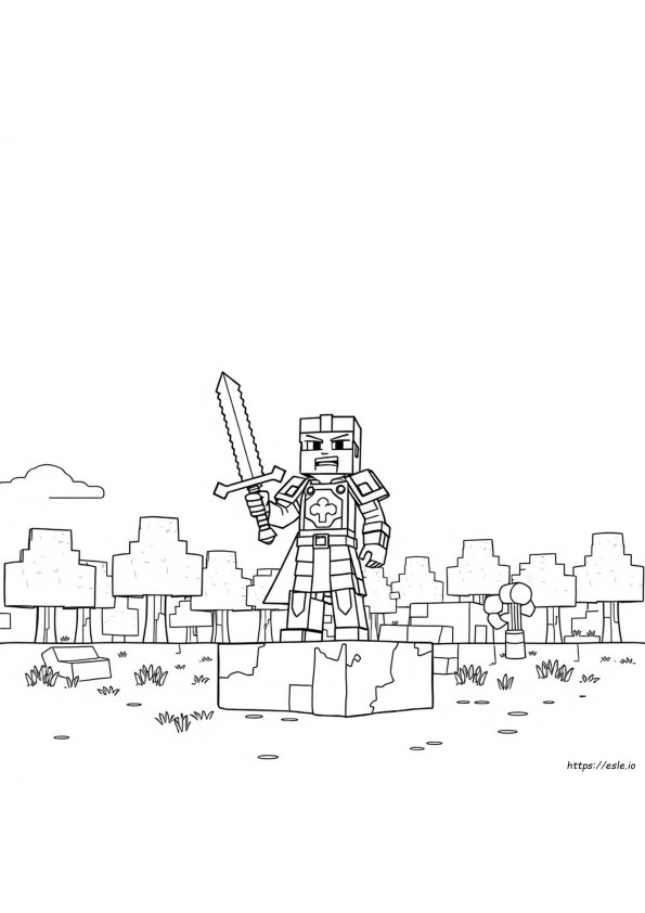 Sword Minecraft Coloring Pages