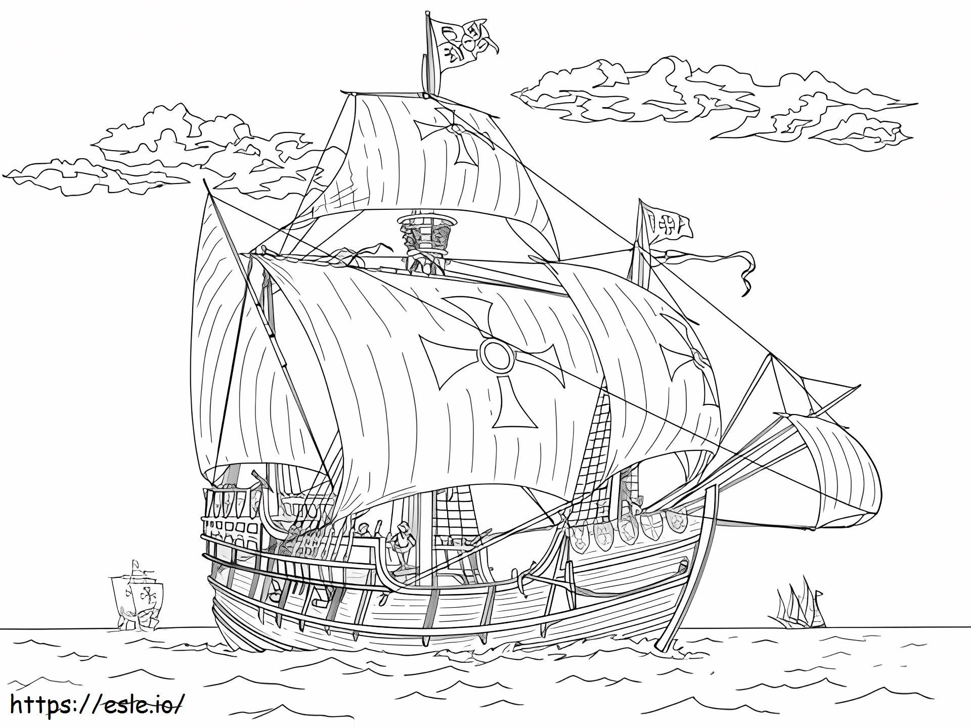 Pinta Santa Maria Olaf Rahardt coloring page