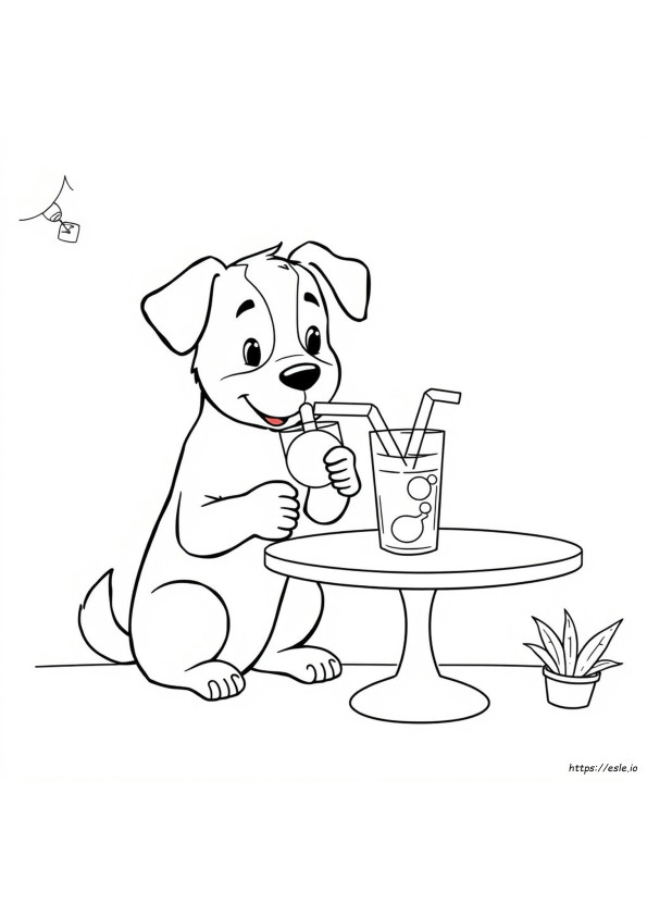 Hund Trinkt Boba Ausmalbilder