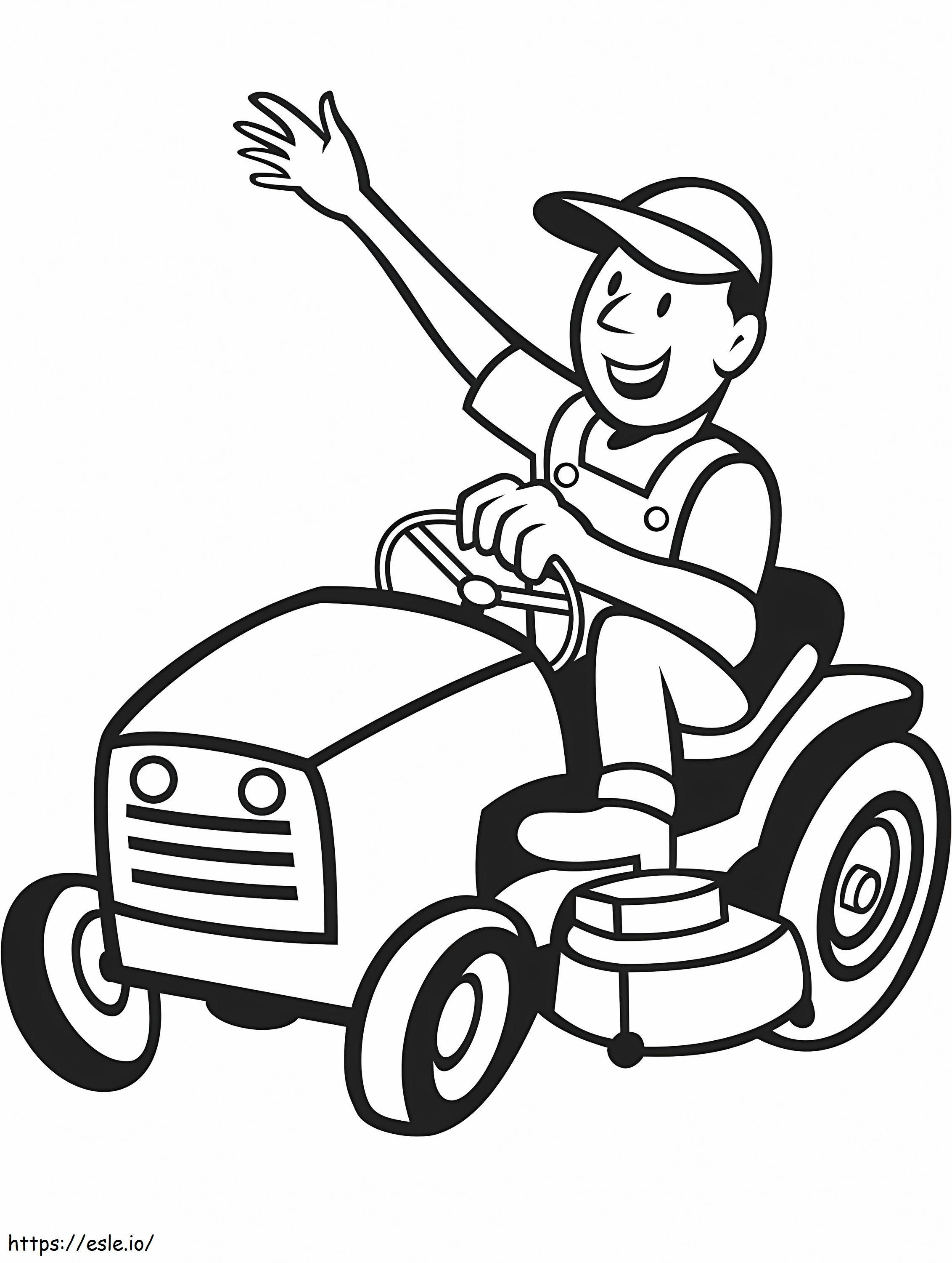 Farmer On Tractor coloring page