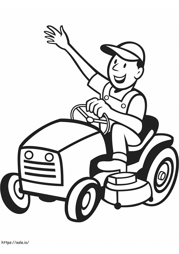 Farmer On Tractor coloring page