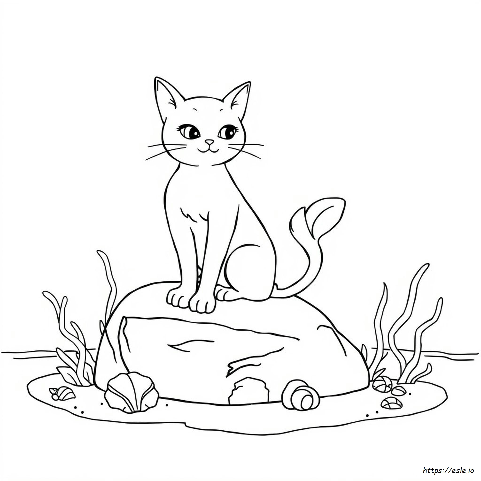 Meerjungfrauenkatze Ausmalbild