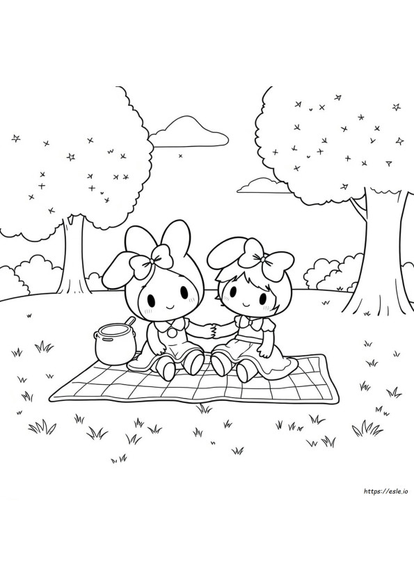 Dibujos De My Melody Y Kuromi Para Colorear