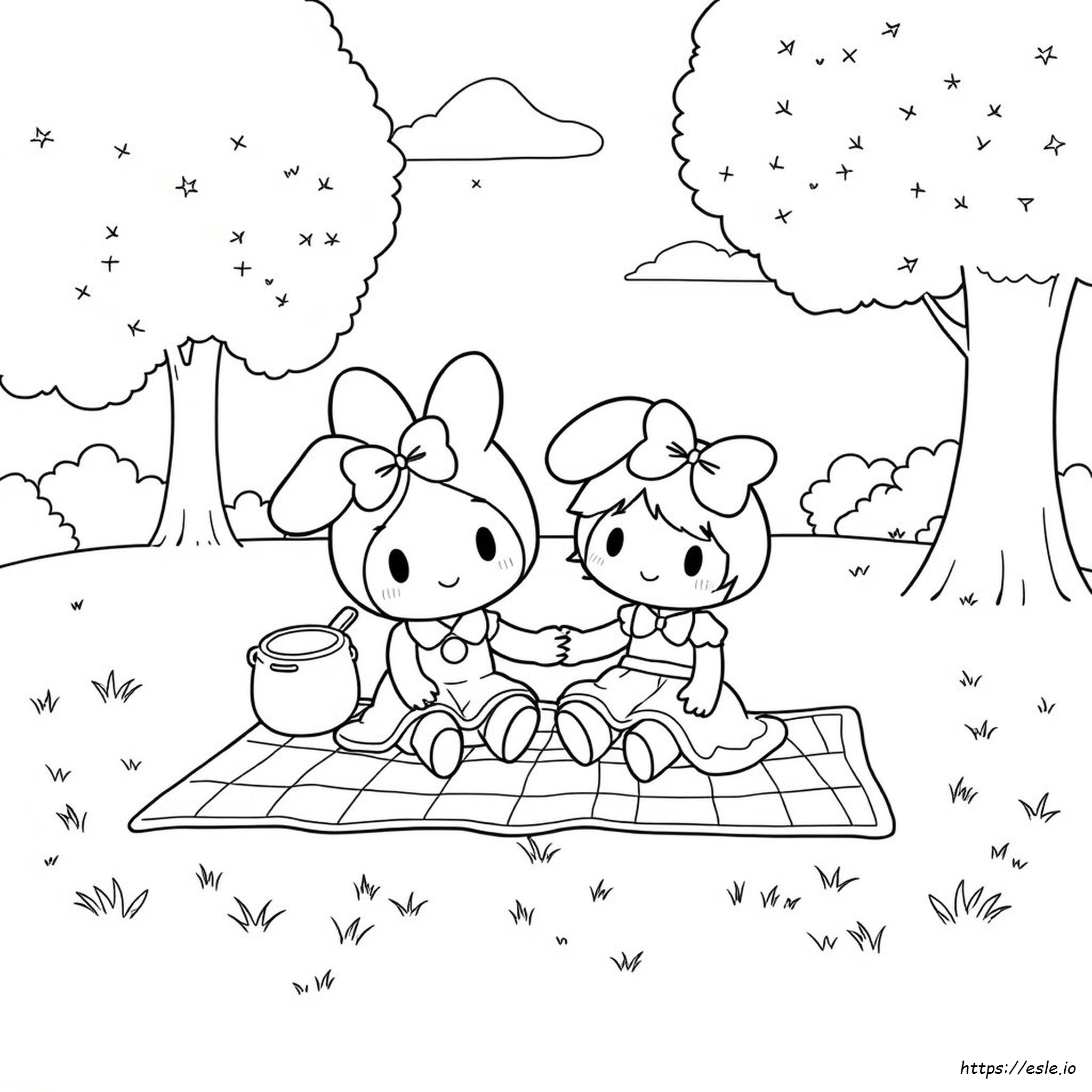 My Melody Und Kuromi Ausmalbilder Zum Ausdrucken
