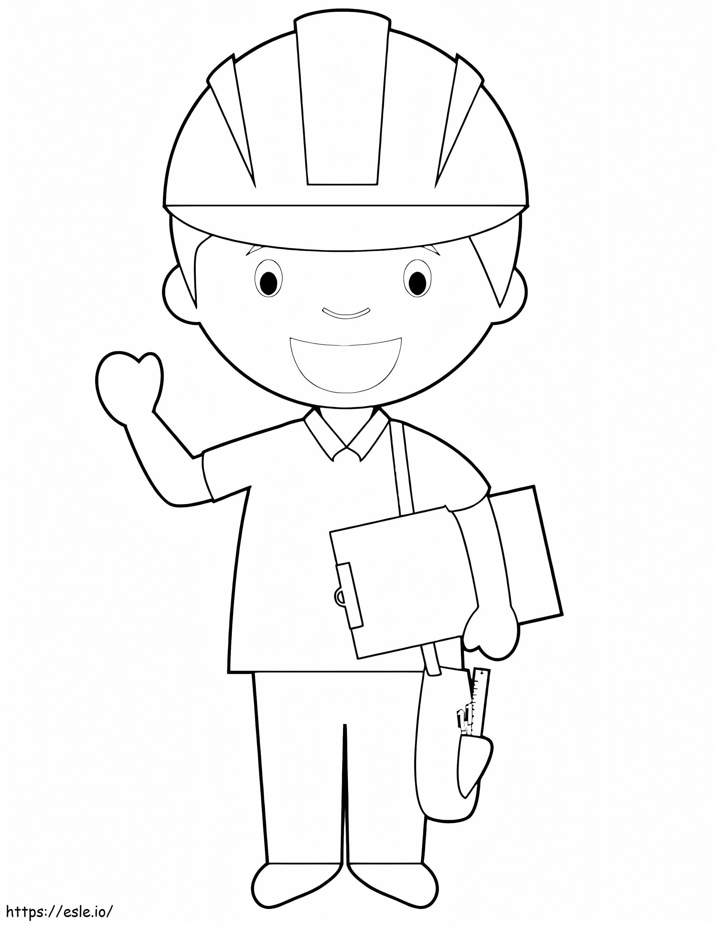 Boy Engineer coloring page