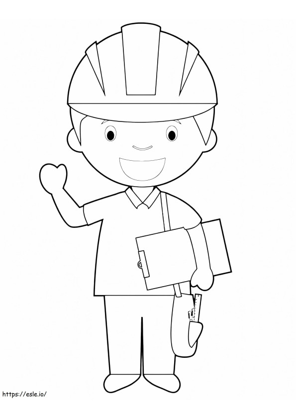 Boy Engineer coloring page