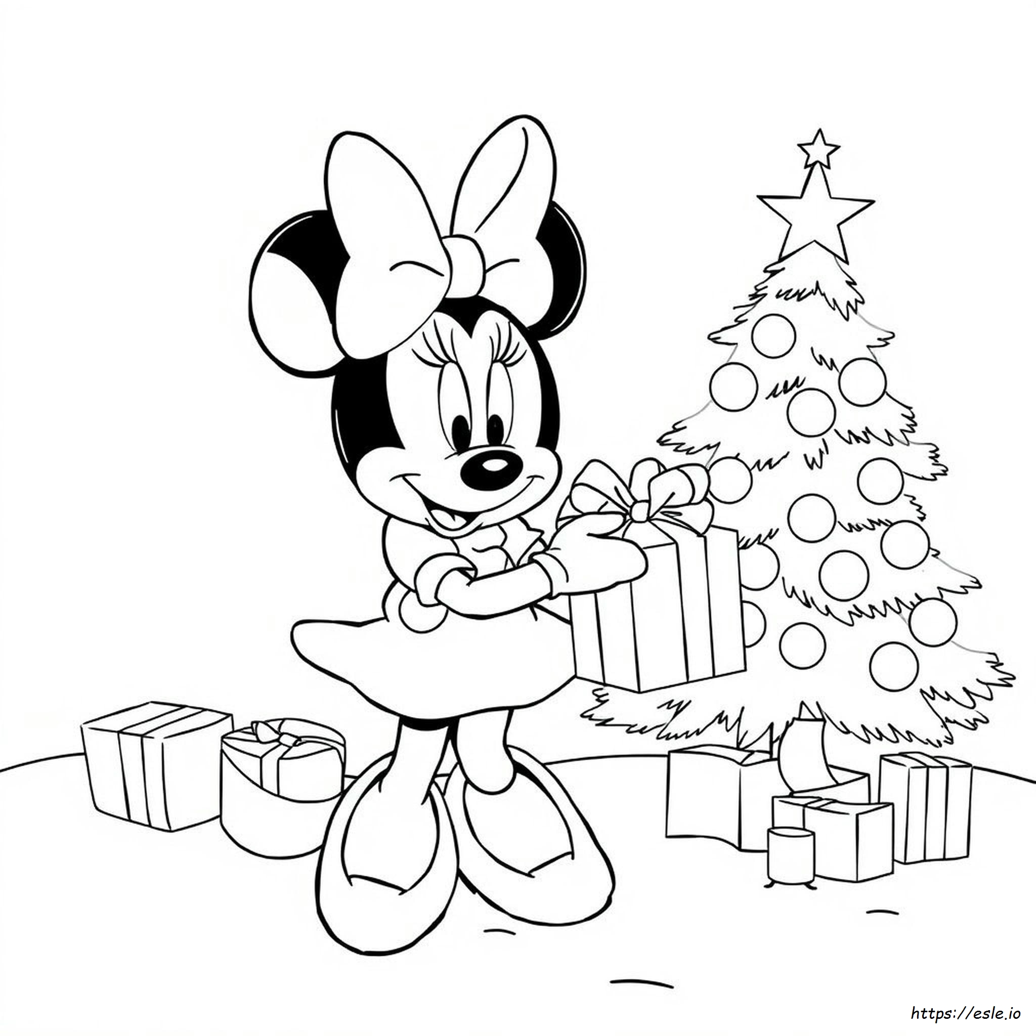 Coloriage Noël Minnie Mouse