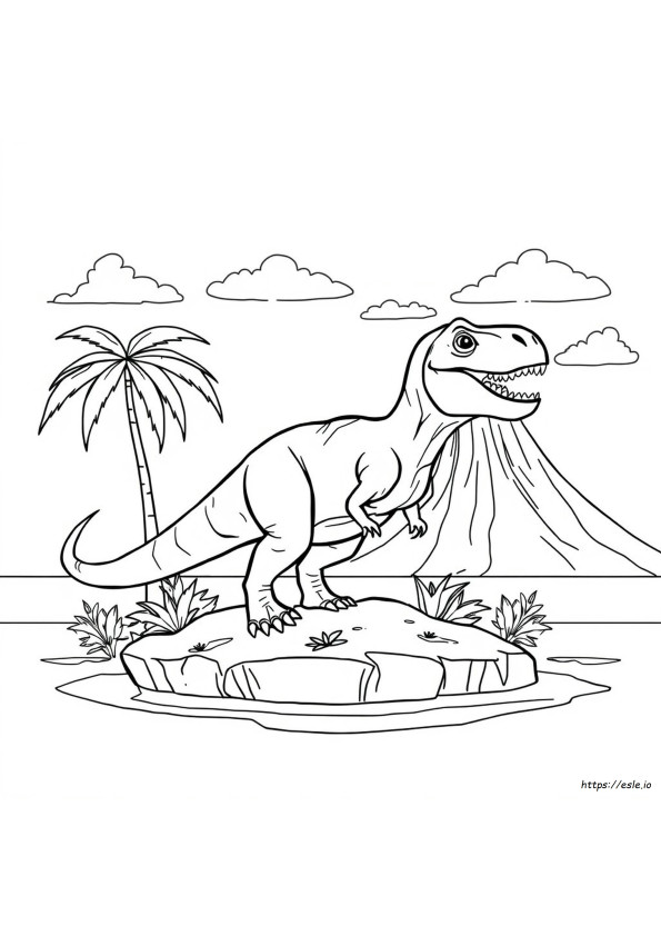 Trex Halaman Mewarnai Gratis