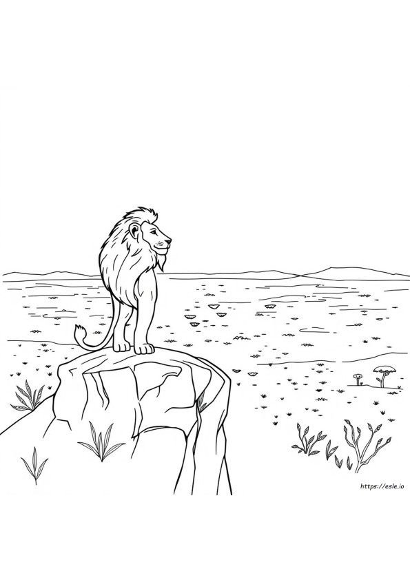 Gambar Mewarnai Singa Dewasa