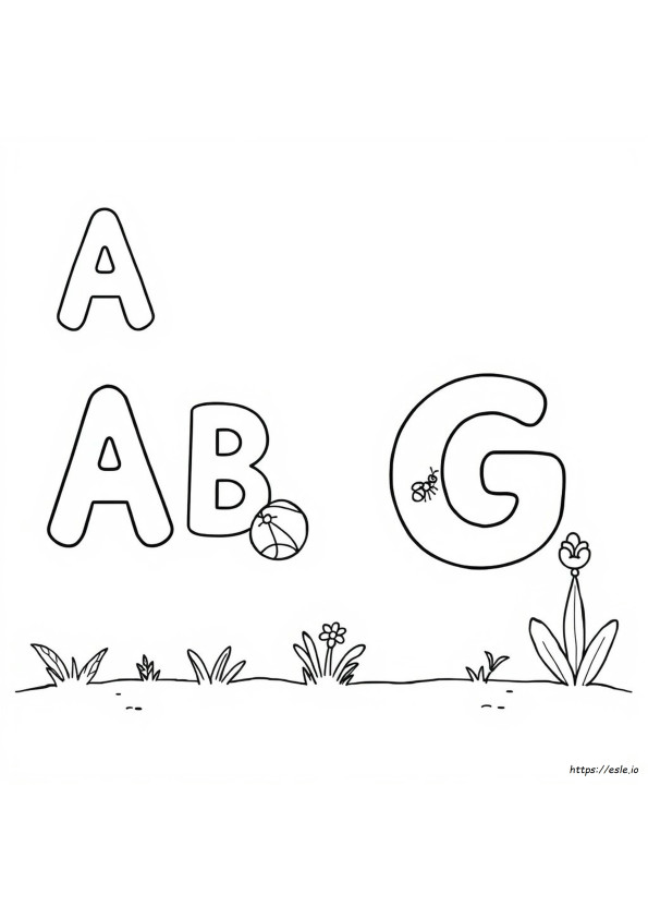 アルファベット ぬりえ G