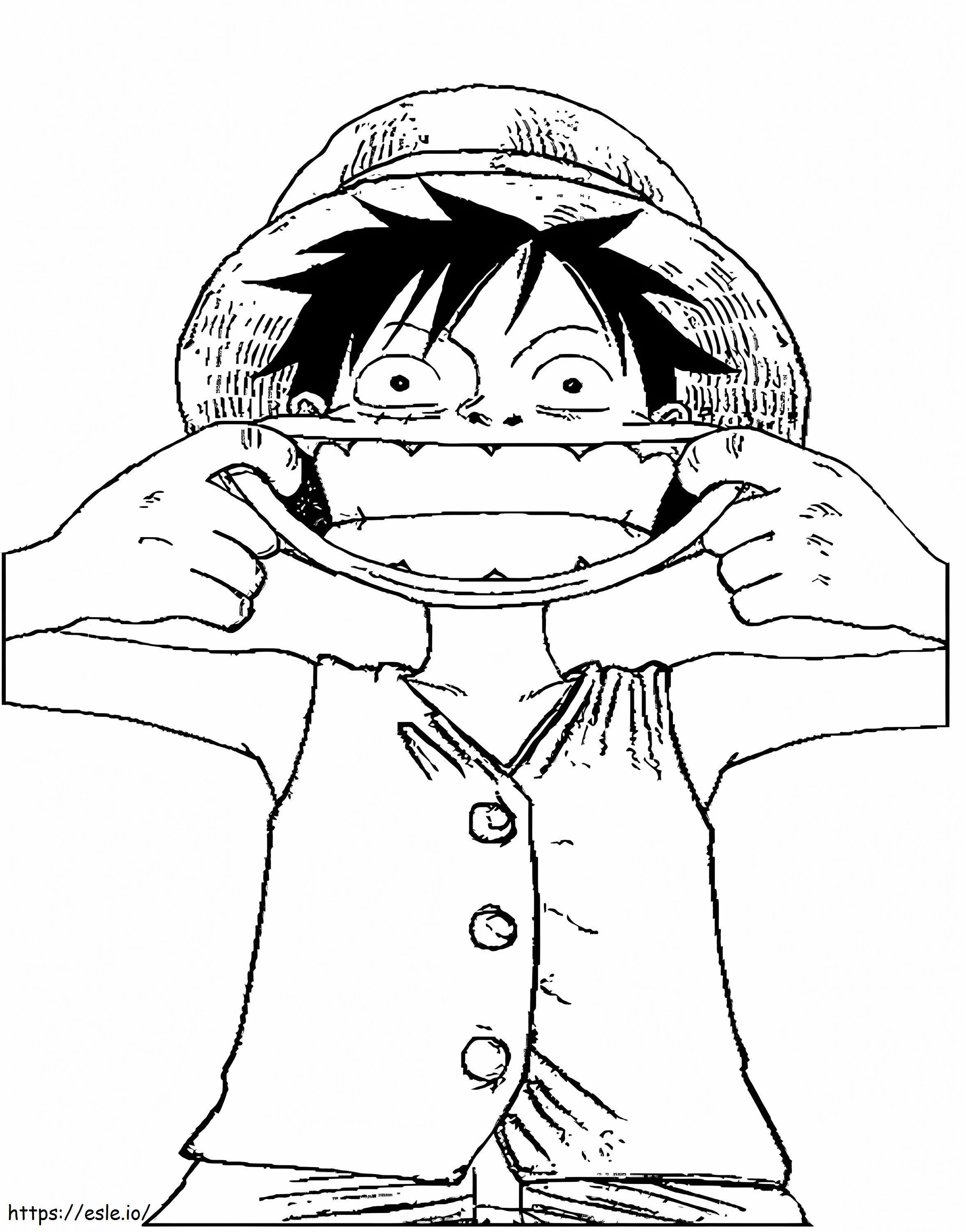 Funny Luffy coloring page