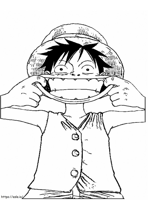 Funny Luffy coloring page