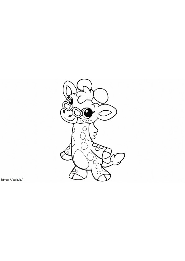 Glass Giraffe With Glasses coloring page