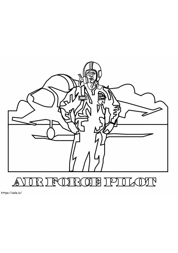 Coloriage Pilote de l'armée de l'air 1 à imprimer dessin