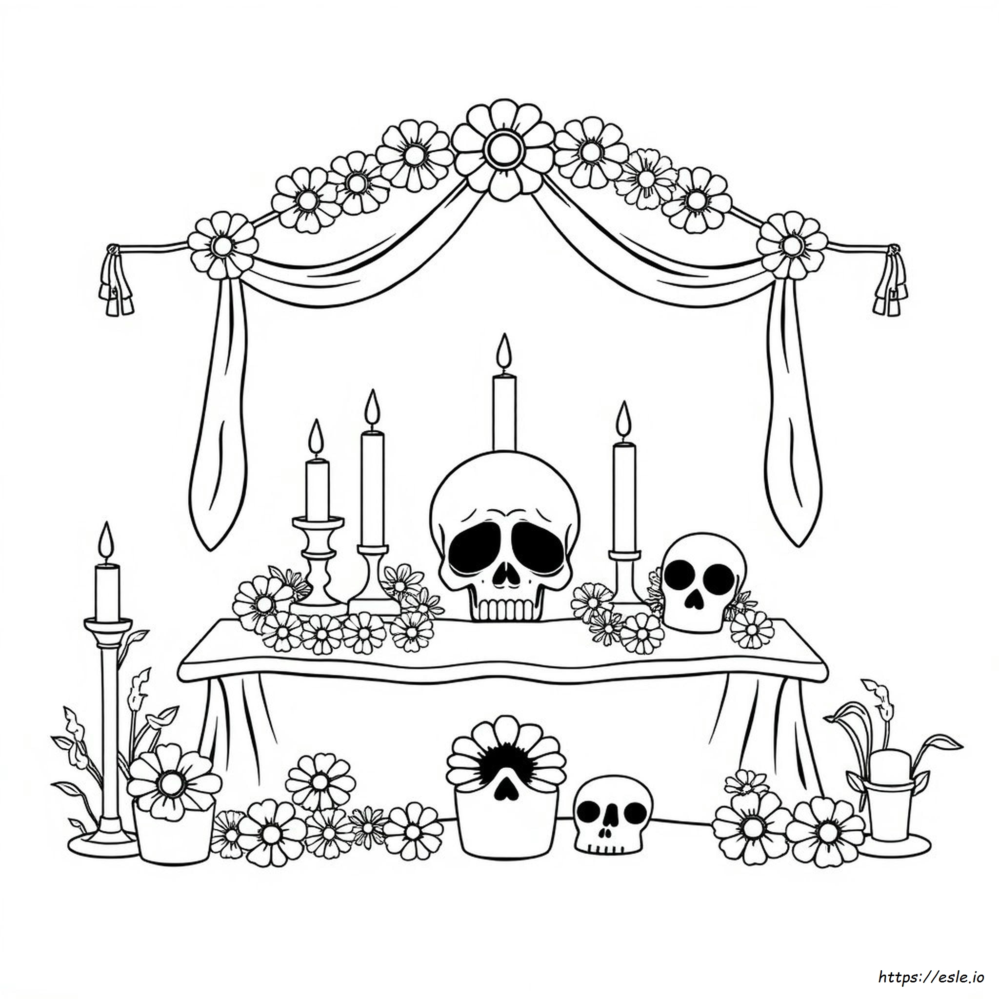 Pagina Da Colorare Semplice Del Dia De Los Muertos