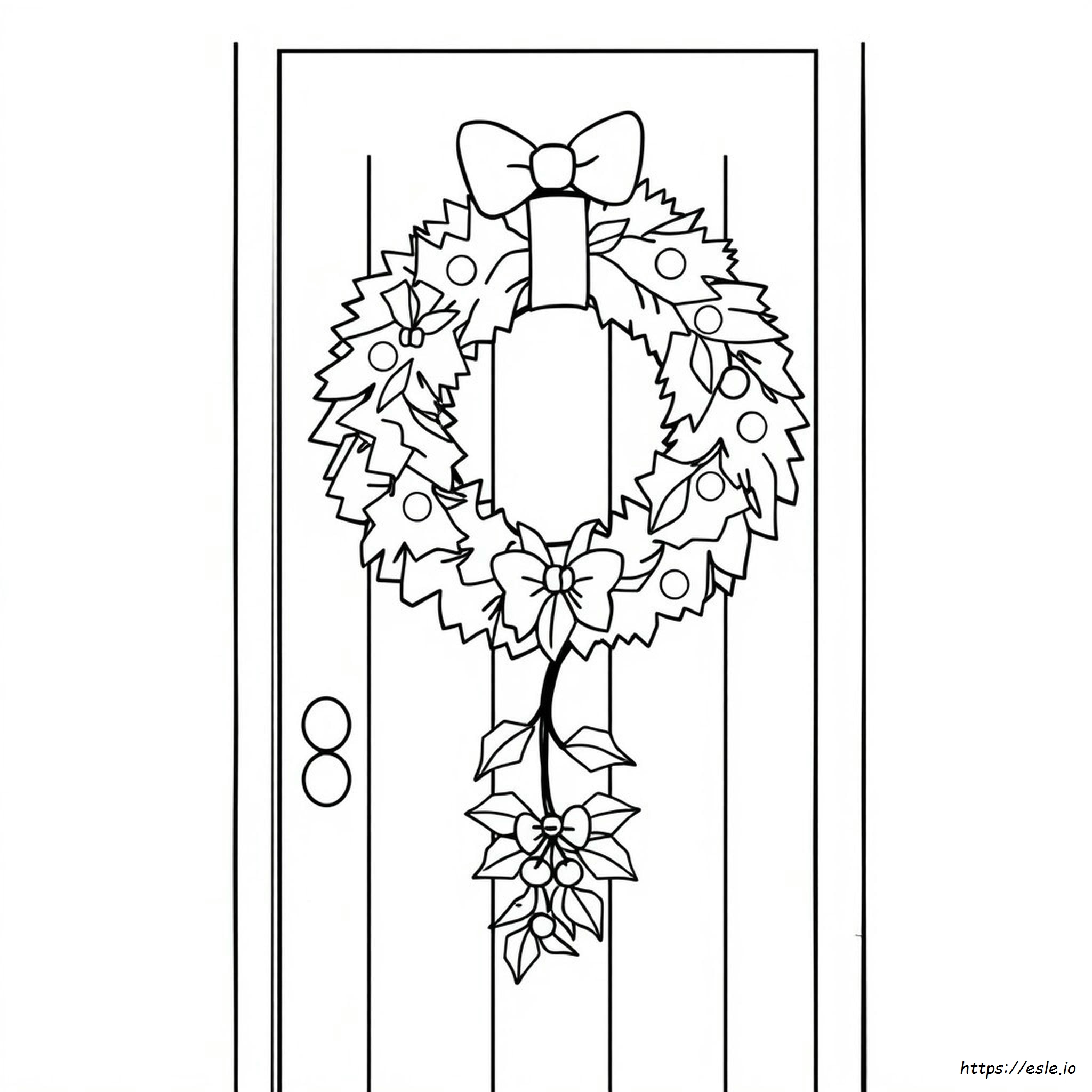 Christmas Wreath Colouring Page
