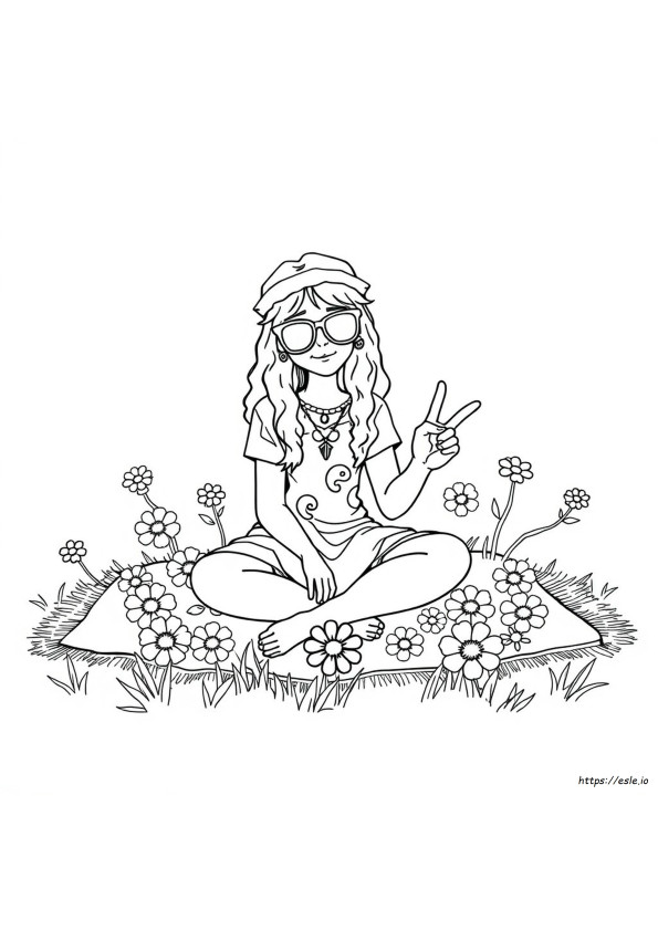Gambar Mewarnai Hippie Keren