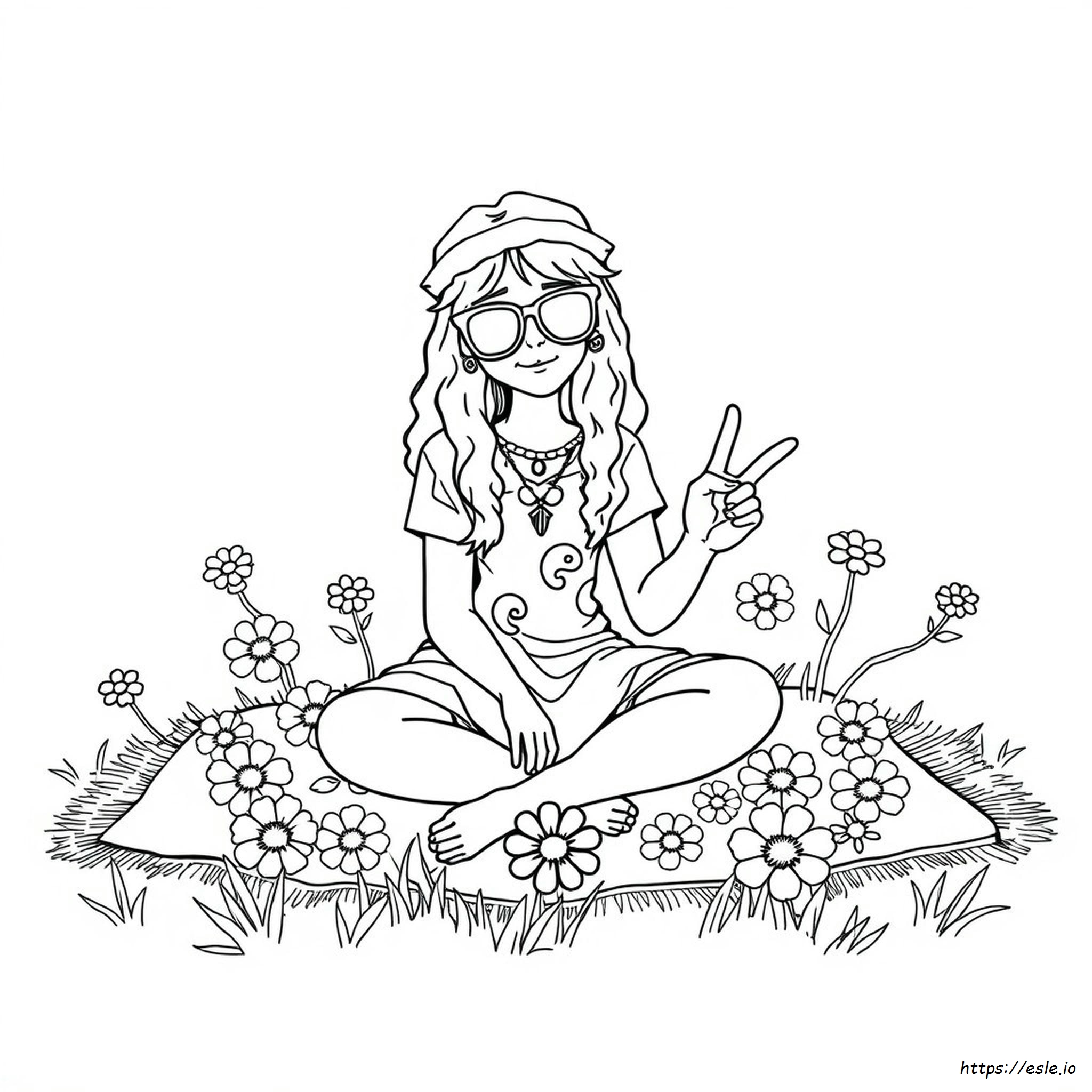 Cool Hippie Coloring Pages