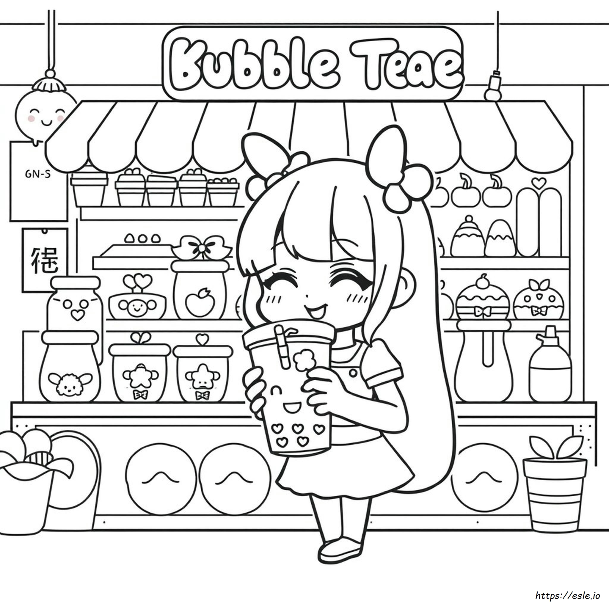 Kuromi Bubble Tea Coloring Pages