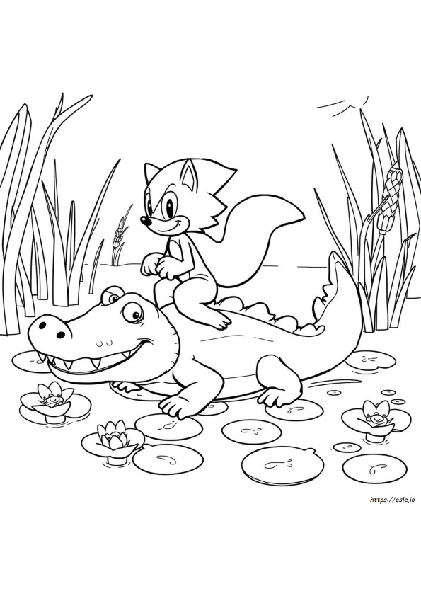 Sonic Crocodile Coloring Pages