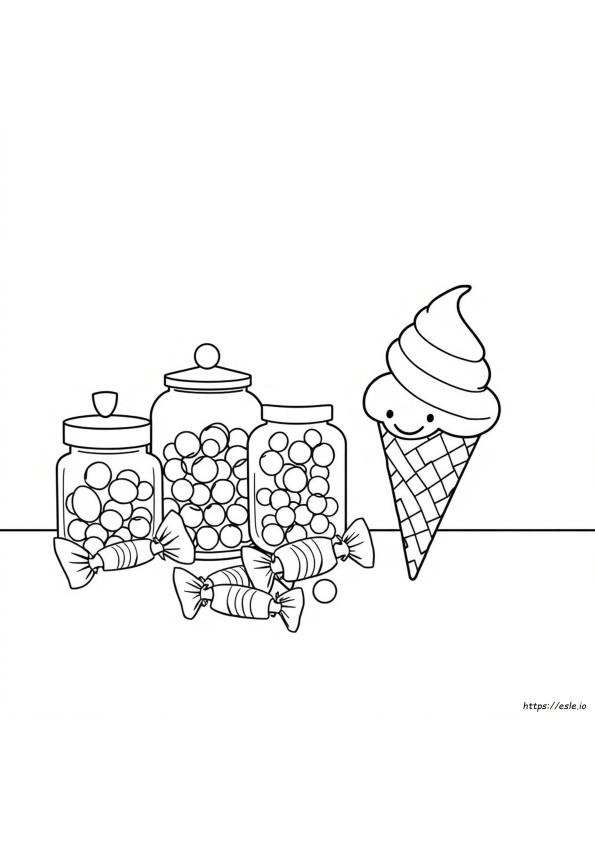 Páginas Para Colorear De Dulces Fáciles