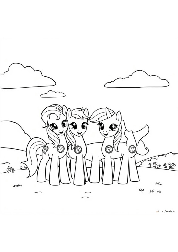 Halaman Mewarnai My Little Pony Cutie Mark Crusaders