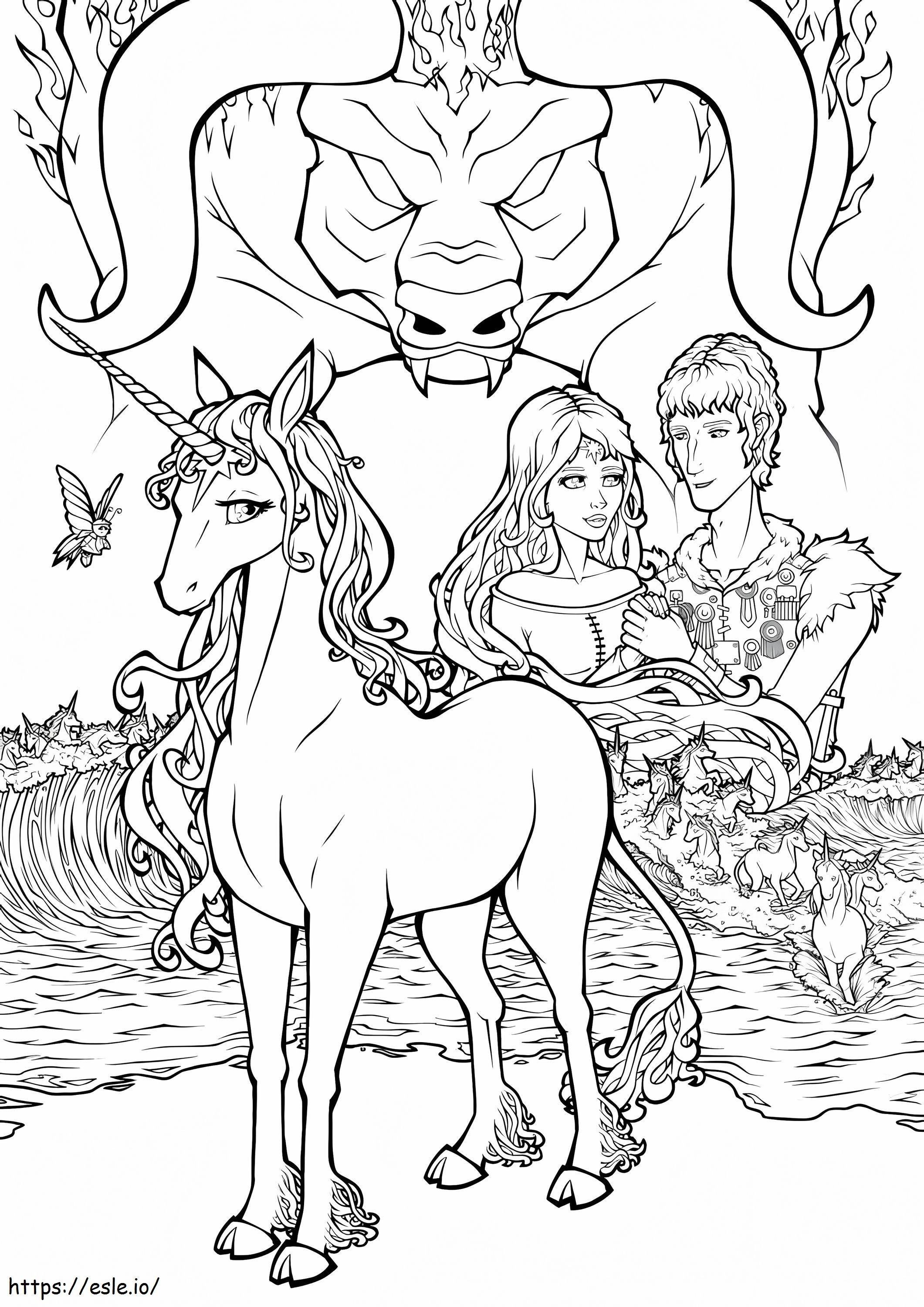 Fantasia Unicorn 724X1024 värityskuva