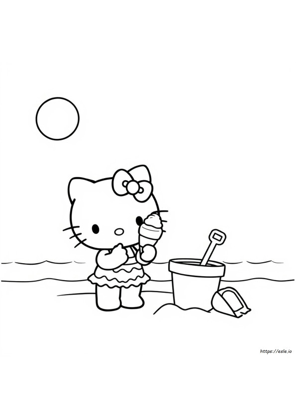 Hello Kitty Summer Coloring Pages