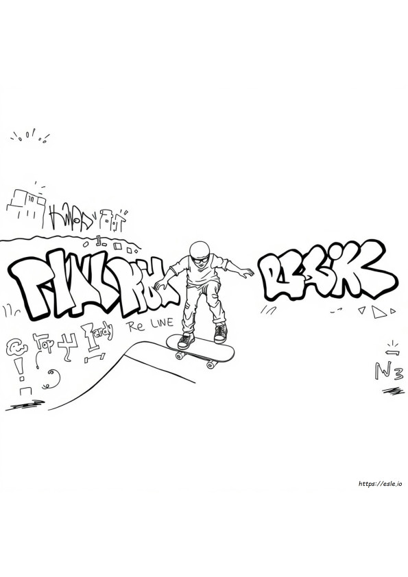 Skateboard Colouring In