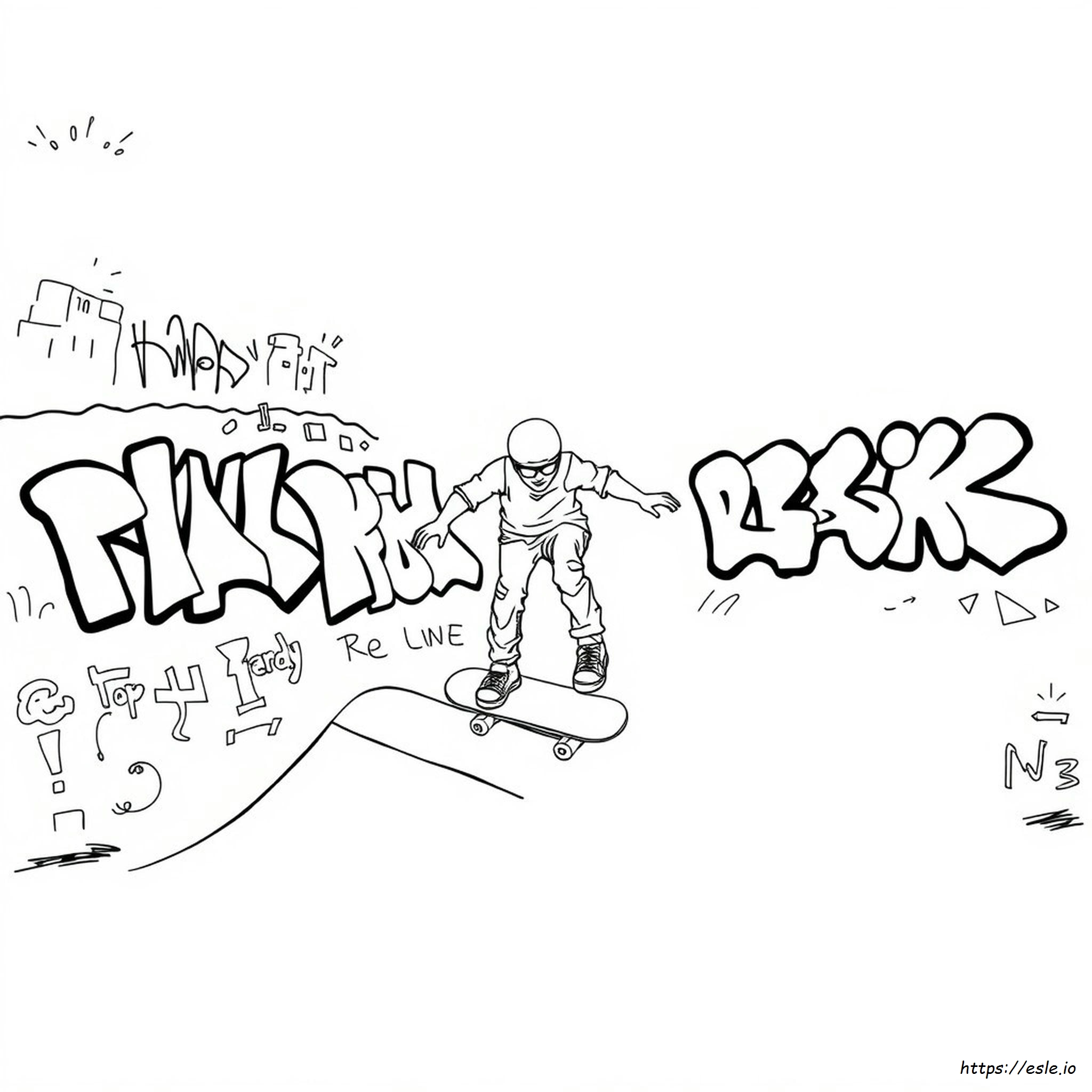 Skateboard Colouring In