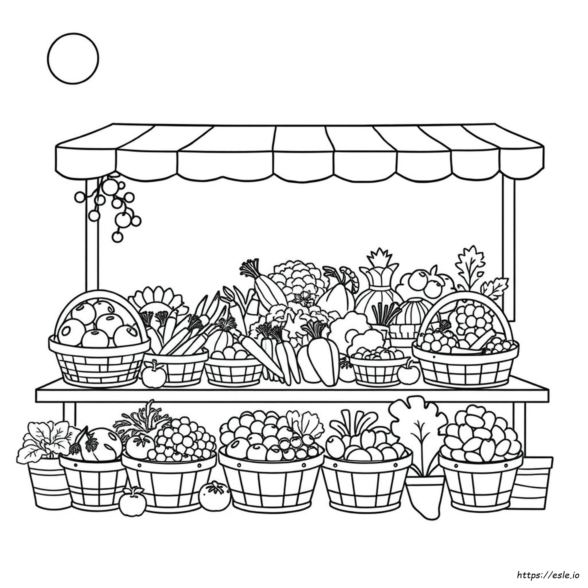 Fruit And Vegetables Coloring Page